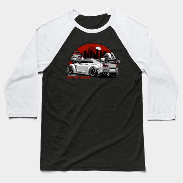 Nissan GTR R35, GT-R, JDM Car Baseball T-Shirt by T-JD